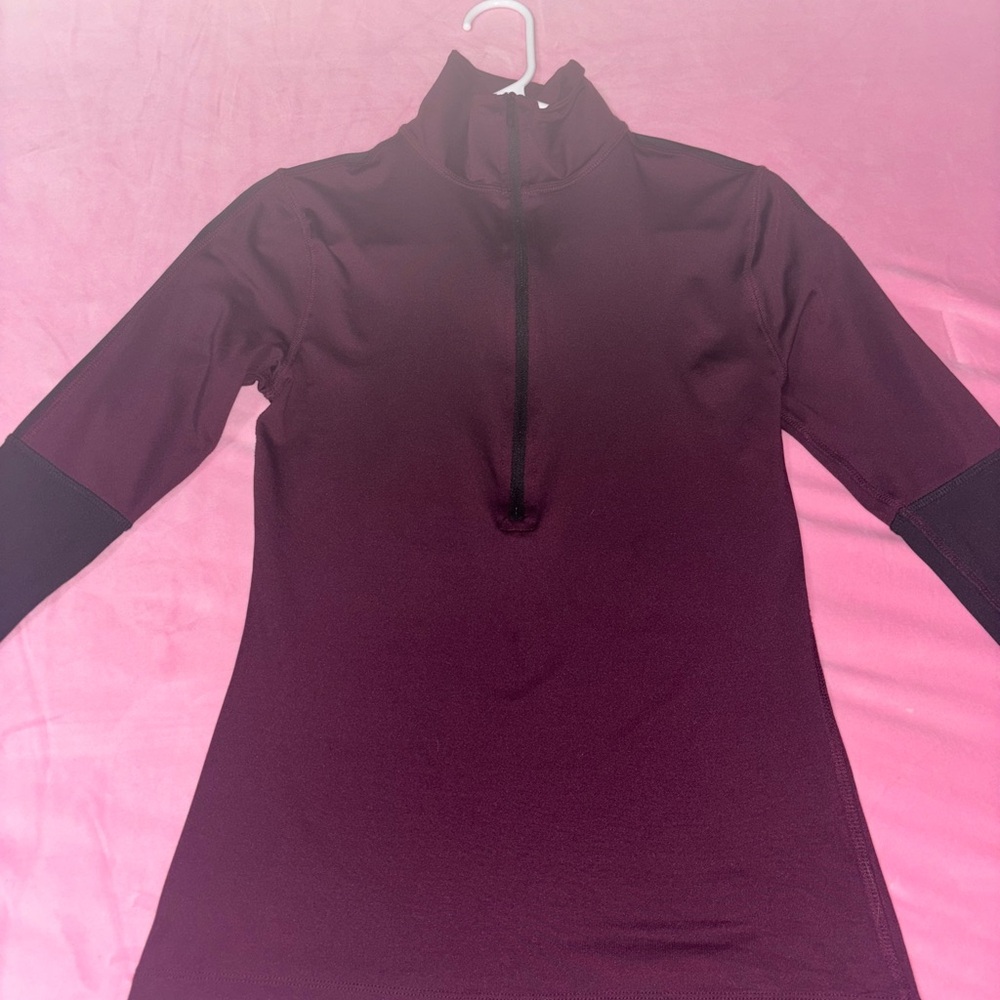 Maroon Half-Zip Athletic Top